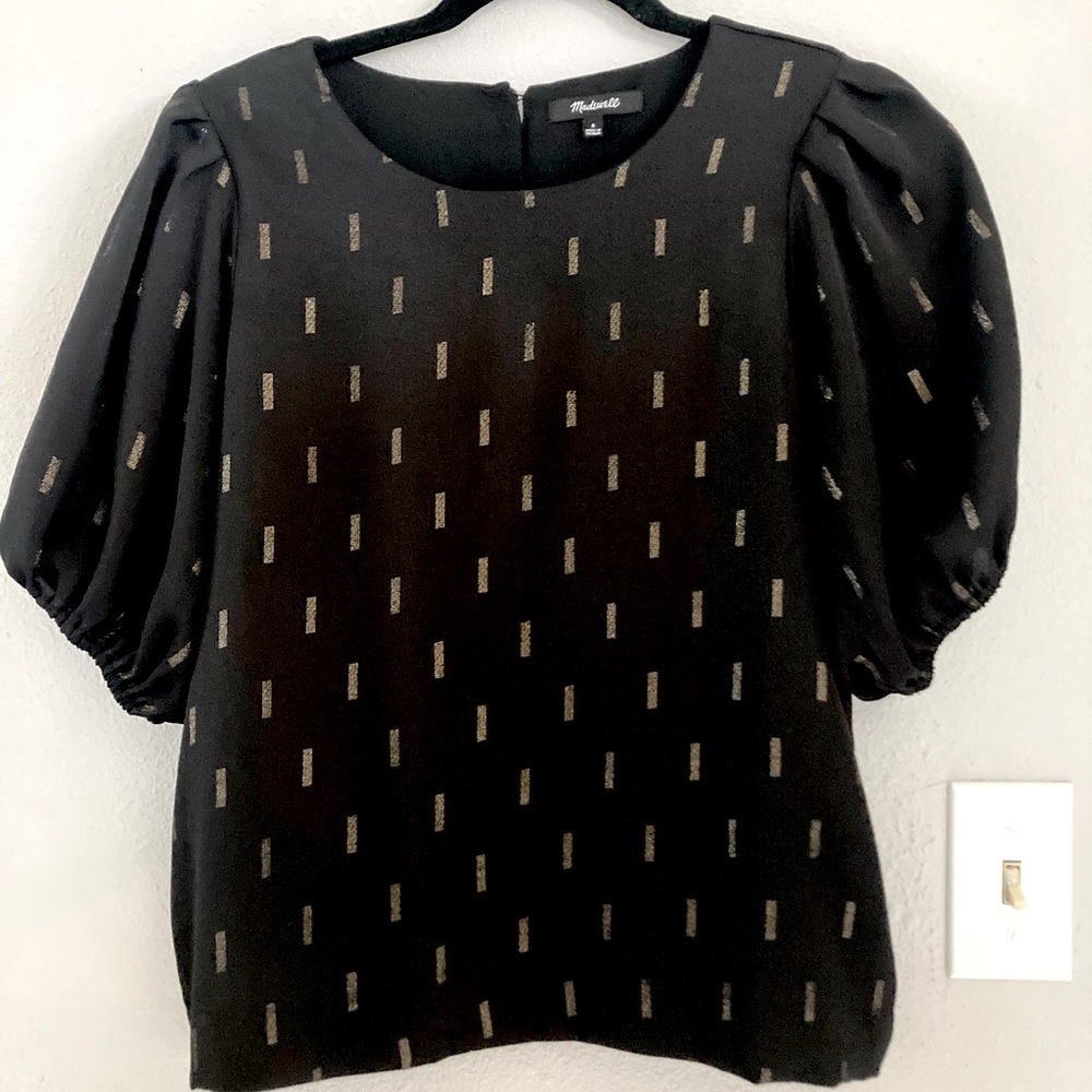 Madewell Black Puff Sleeve Top